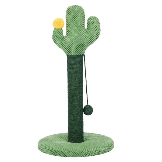 ZEZE Cactus Cat Scratching Post – 65cm Tall with Sisal Rope & Pom-Pom Toy-Fussy Cat