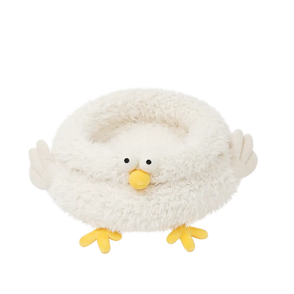 ZEZE Gugu Chicken Cat Bed – Plush Round Nest with Raised Sides-Fussy Cat