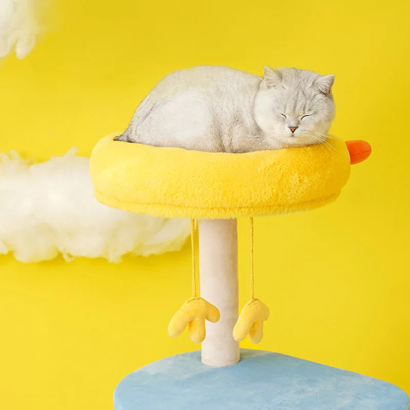 ZEZE Happy Farm Cat Tree – 105cm Multi-Level Climbing & Scratching Tower-Fussy Cat