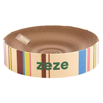 ZEZE Retro Cat Scratcher – 3-in-1 Cardboard Bed & Play Lounge-Fussy Cat
