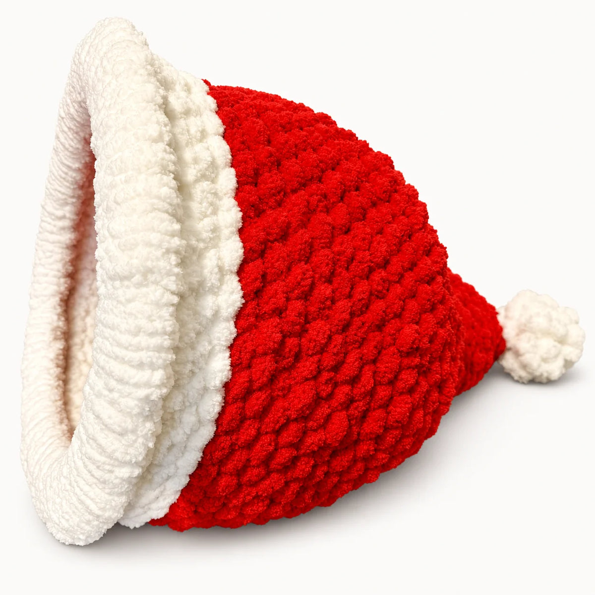 Luxury Chunky Knit Cat Cave Bed with Pom-Pom Toy - Handmade to Order