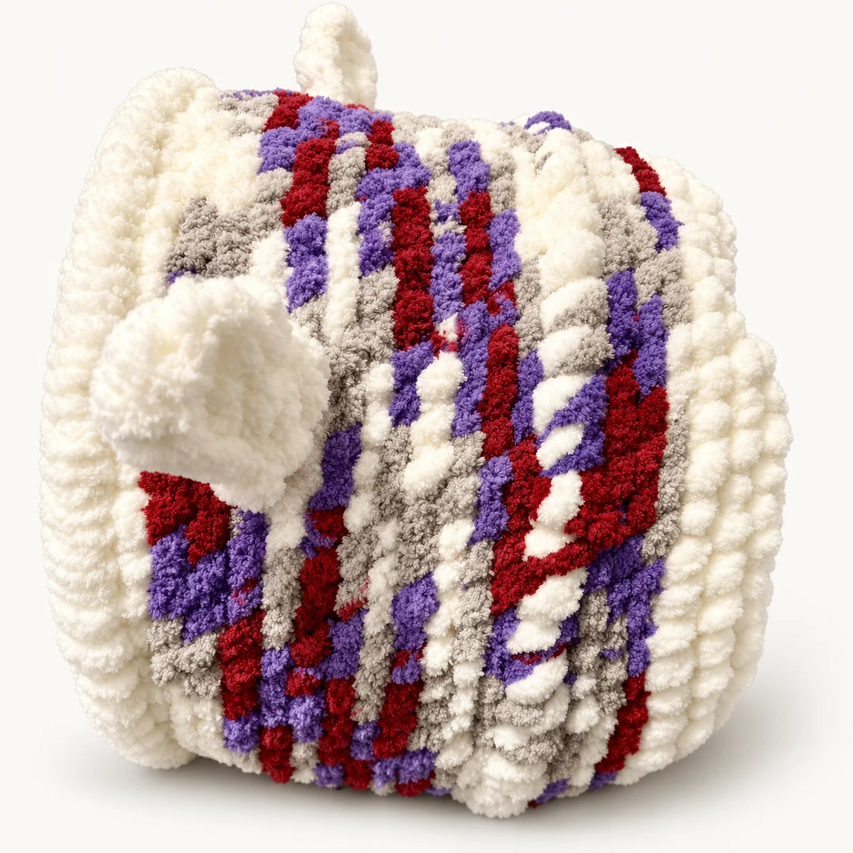 Luxury Chunky Knit Cat Cave Bed with Pom-Pom Toy - Handmade to Order