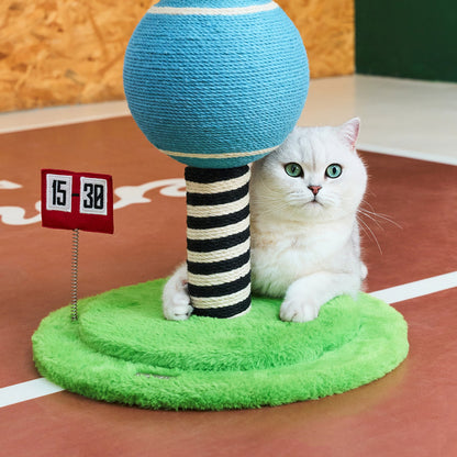 ZEZE ACE Tennis Ball Cat Scratching Post – Jute Rope & Racket Toy, 86cm