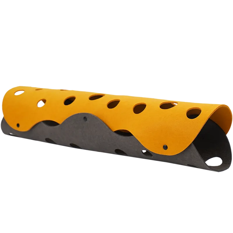 ZEZE Cheese Cat Play Tunnel – Orange Felt with Peek Holes