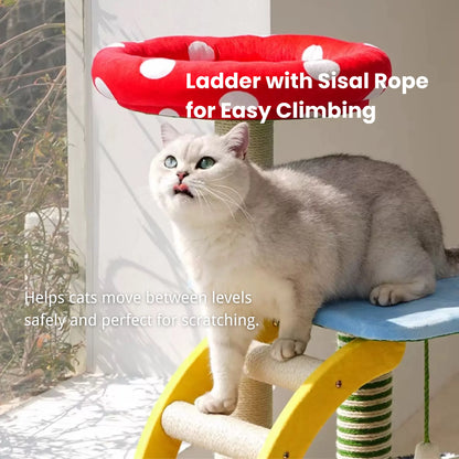 zeze 3-in-1 Multi-Function Cat Tree — Bed, Scratcher & Multi-Level Activity Tower-Fussy Cat