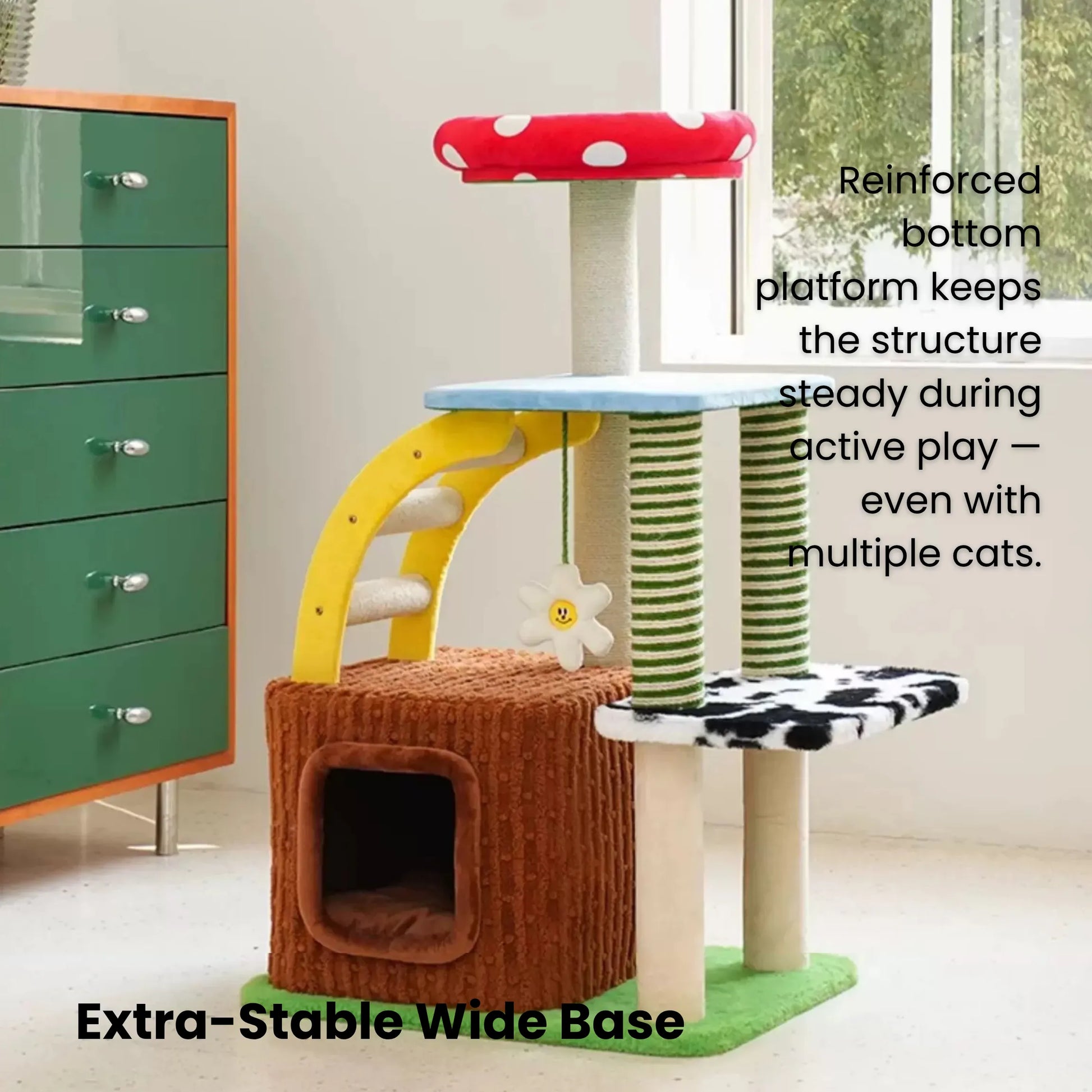 zeze 3-in-1 Multi-Function Cat Tree — Bed, Scratcher & Multi-Level Activity Tower-Fussy Cat