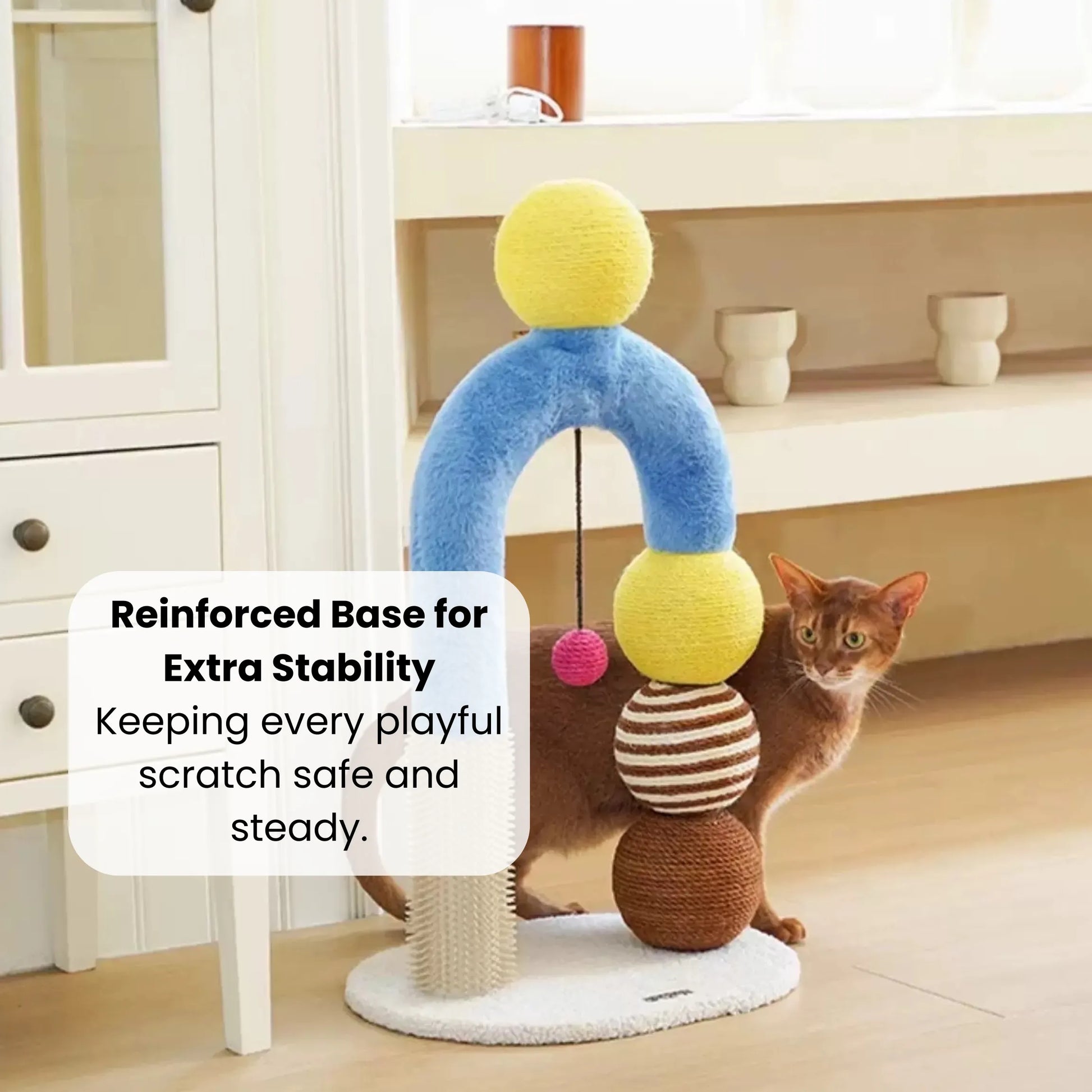 zeze Cat Arch Tree with Balls and Grooming Pole-Fussy Cat