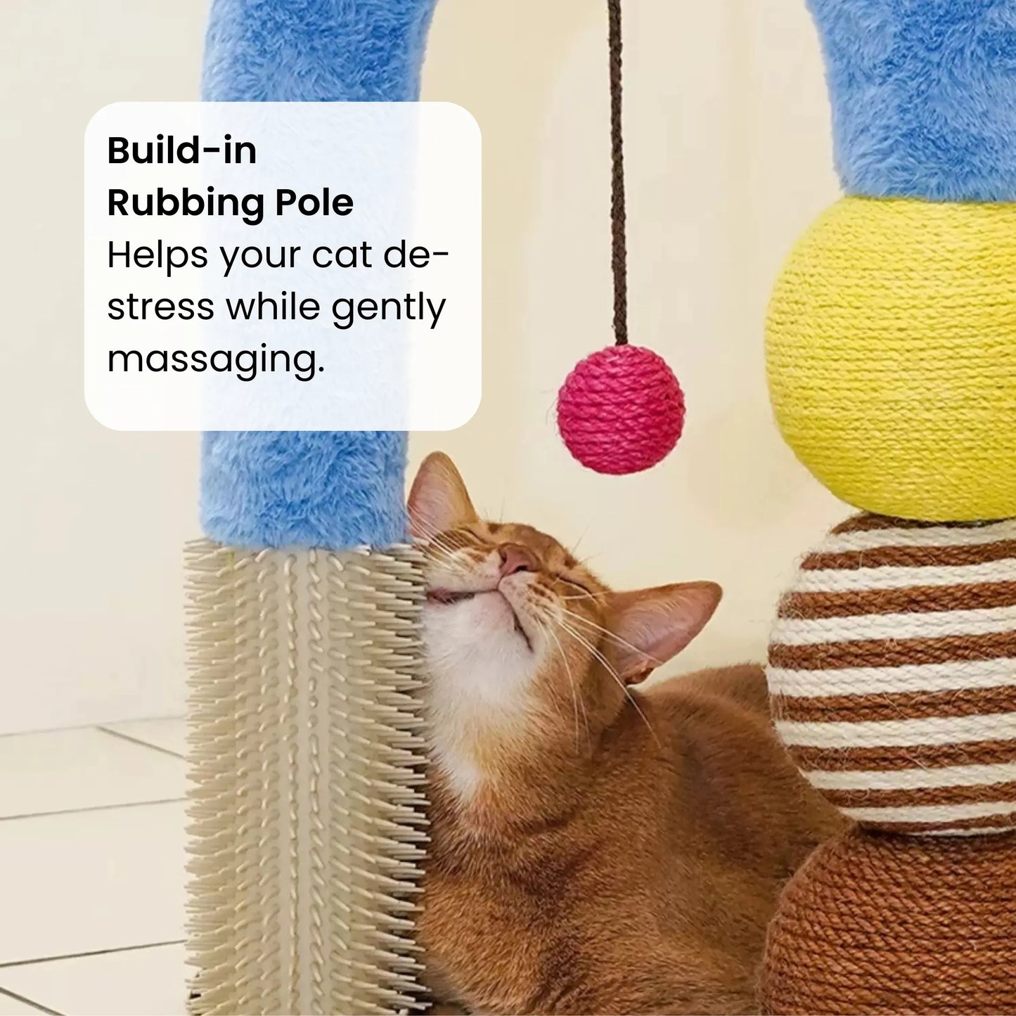 zeze Cat Arch Tree with Balls and Grooming Pole-Fussy Cat