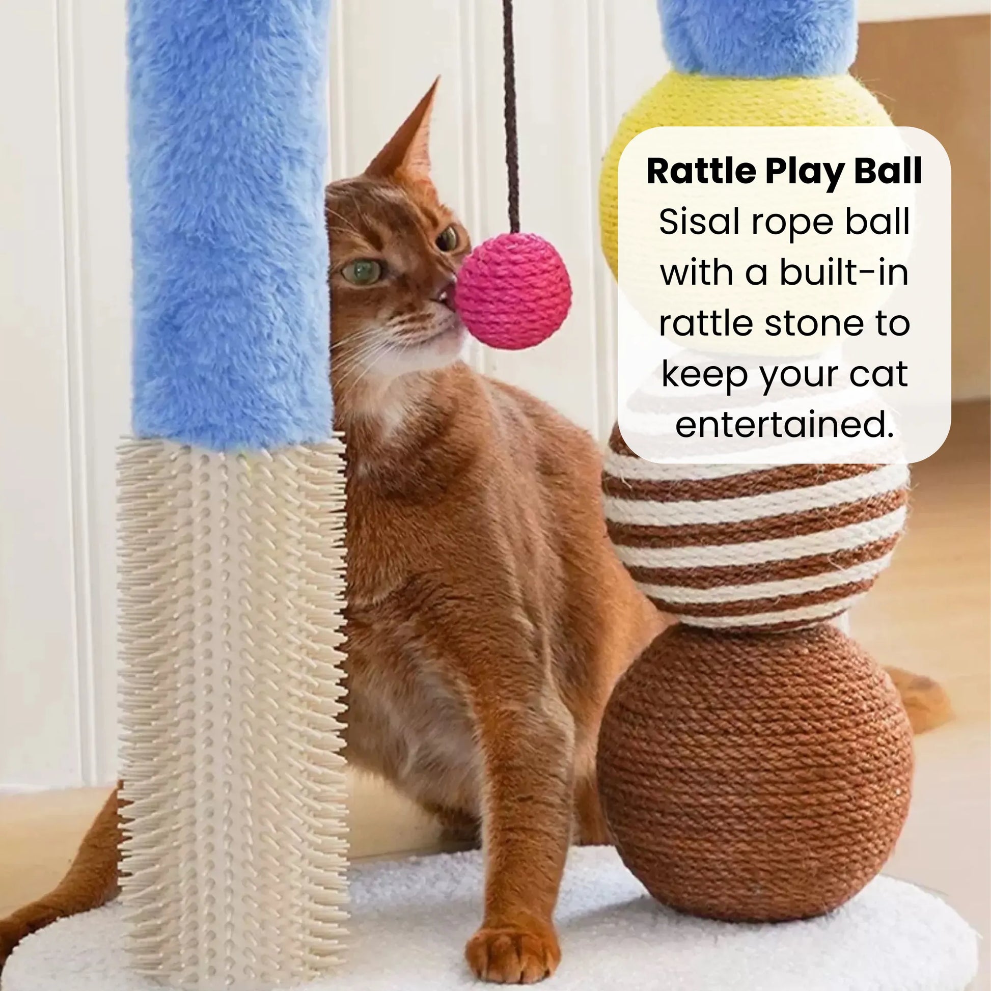 zeze Cat Arch Tree with Balls and Grooming Pole-Fussy Cat