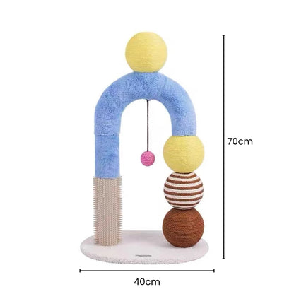 zeze Cat Arch Tree with Balls and Grooming Pole-Fussy Cat