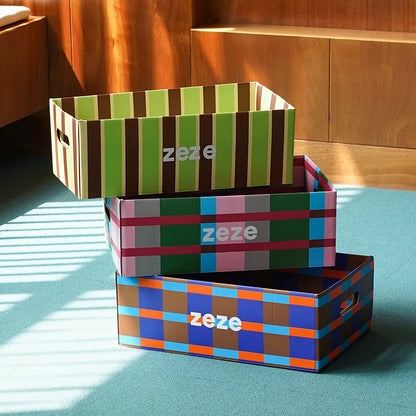 zeze Checkered Cardboard Cat Scratcher Box — Lounger, Scratch Pad & Catnip-Fussy Cat