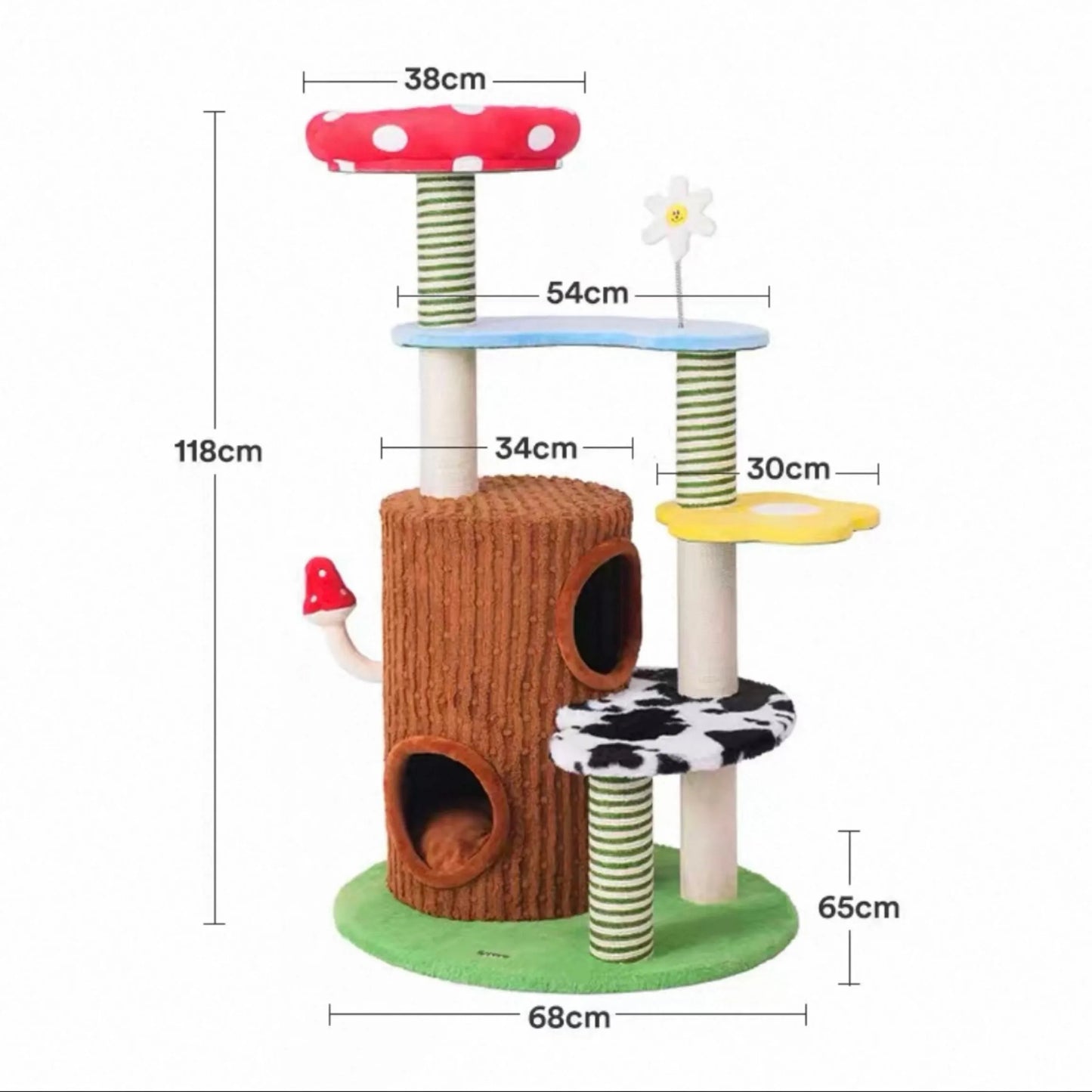 zeze Deluxe 3-in-1 Multi-Function Cat Tree — Bed, Scratcher & Multi-Level Activity Tower-Fussy Cat