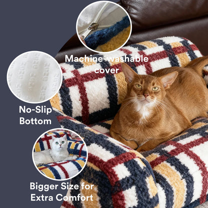 zeze Mondrian Vintage Pet Sofa Bed-Fussy Cat