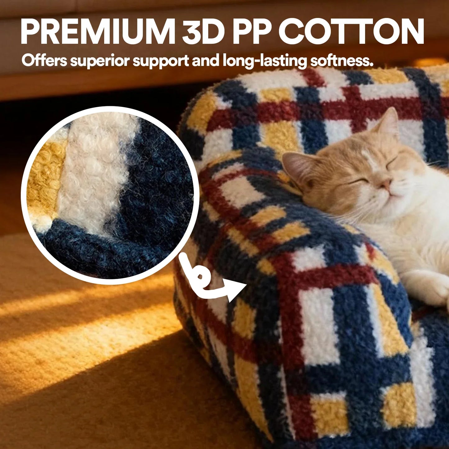 zeze Mondrian Vintage Pet Sofa Bed-Fussy Cat