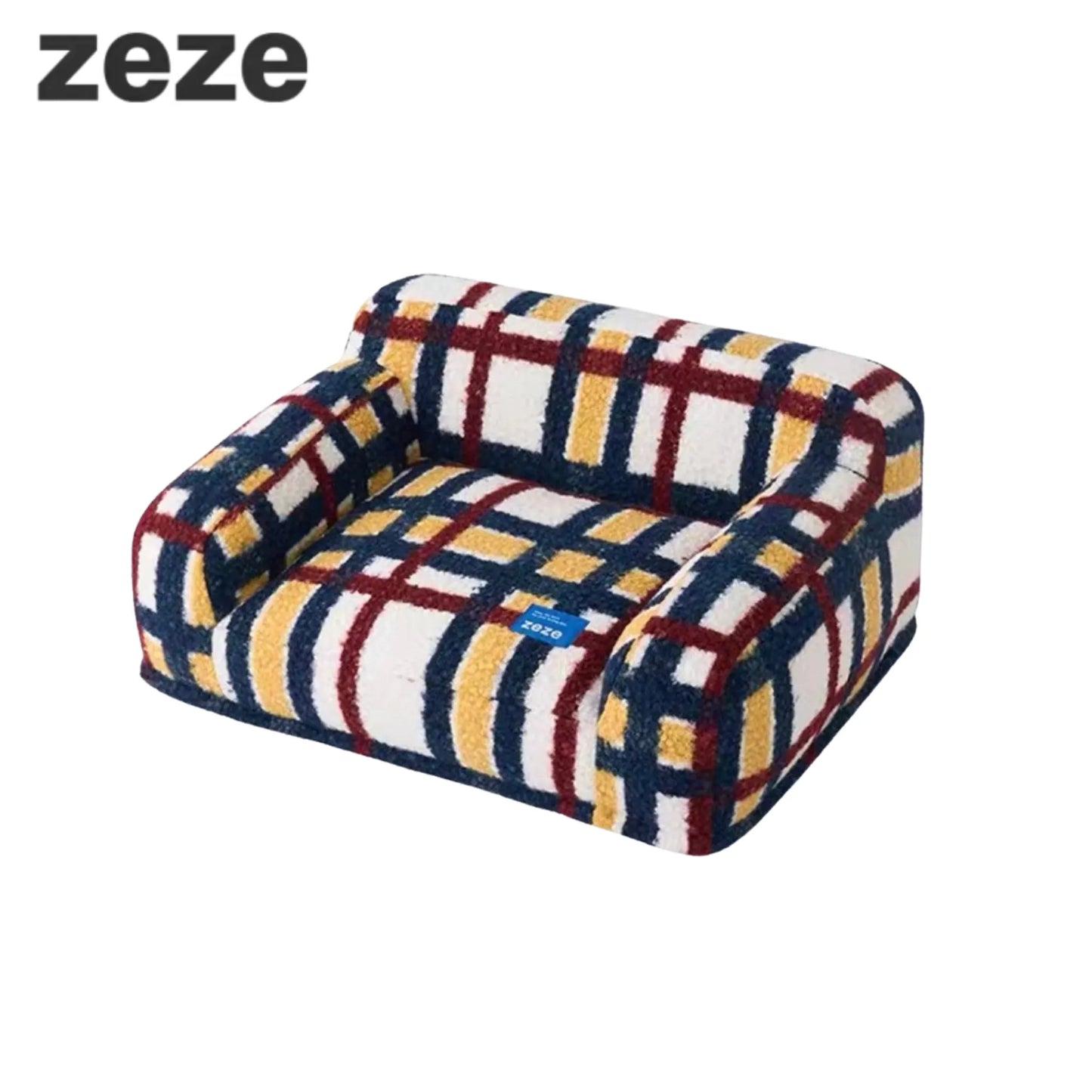 zeze Mondrian Vintage Pet Sofa Bed-Fussy Cat