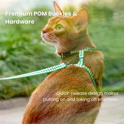 zeze Plaid Cat Harness & Leash Set-Fussy Cat