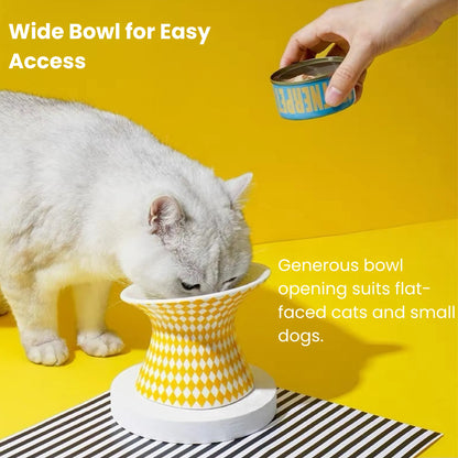 zeze Pop Art Ceramic Pet Bowl, 2 sizes for water, dry or wet catfood-Fussy Cat