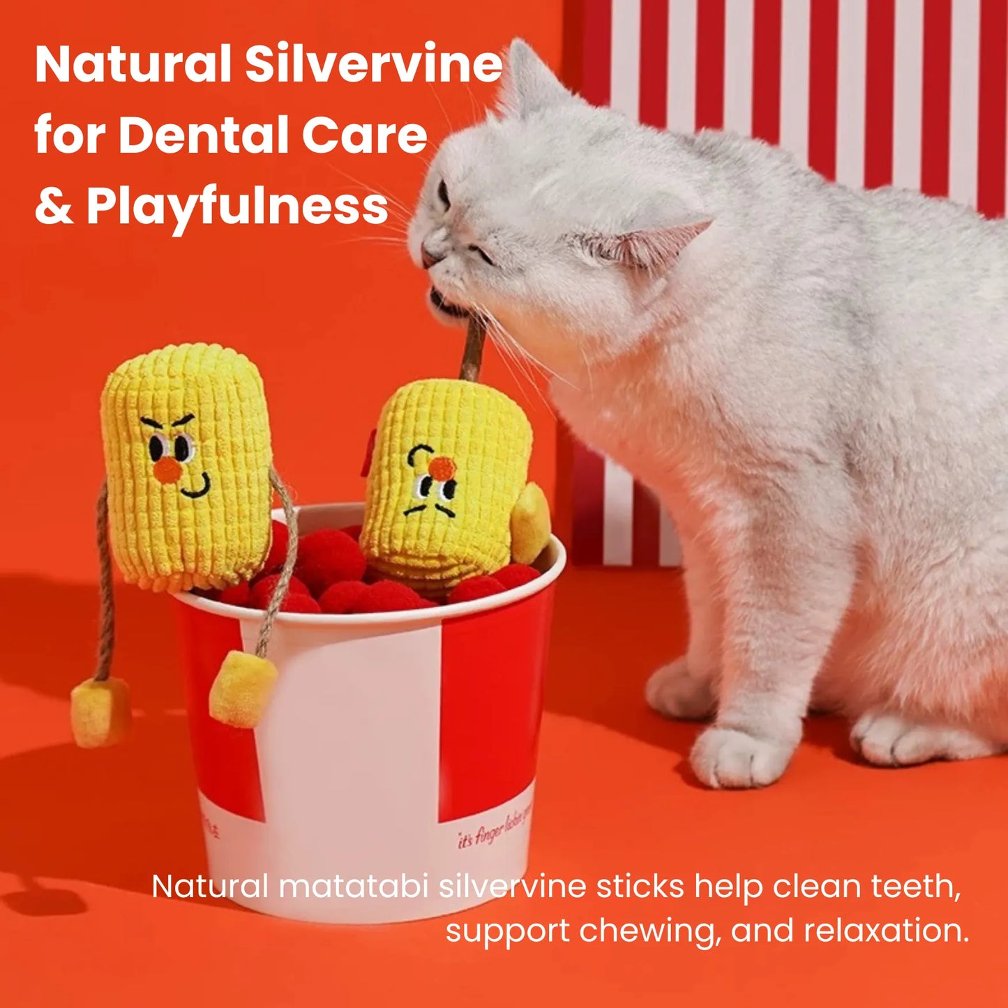 zeze Silvervine Matatabi Wood Pet Toy With Catnip-Fussy Cat